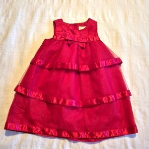 Gymboree girls size 2T red tulle Dressed Up line party dress & diaper cover NWOT
